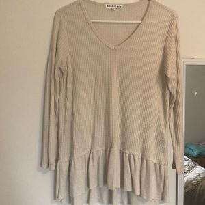 Waffle knit long sleeve.